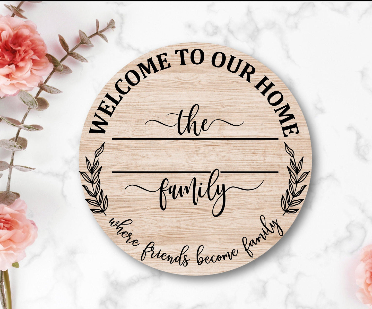 Last Name Sign, Round Initial Sign, Wedding Sign, Wedding Gift, Personalized Name Sign, Custom Last Name Sign, Family Name Sign, Wood Signs