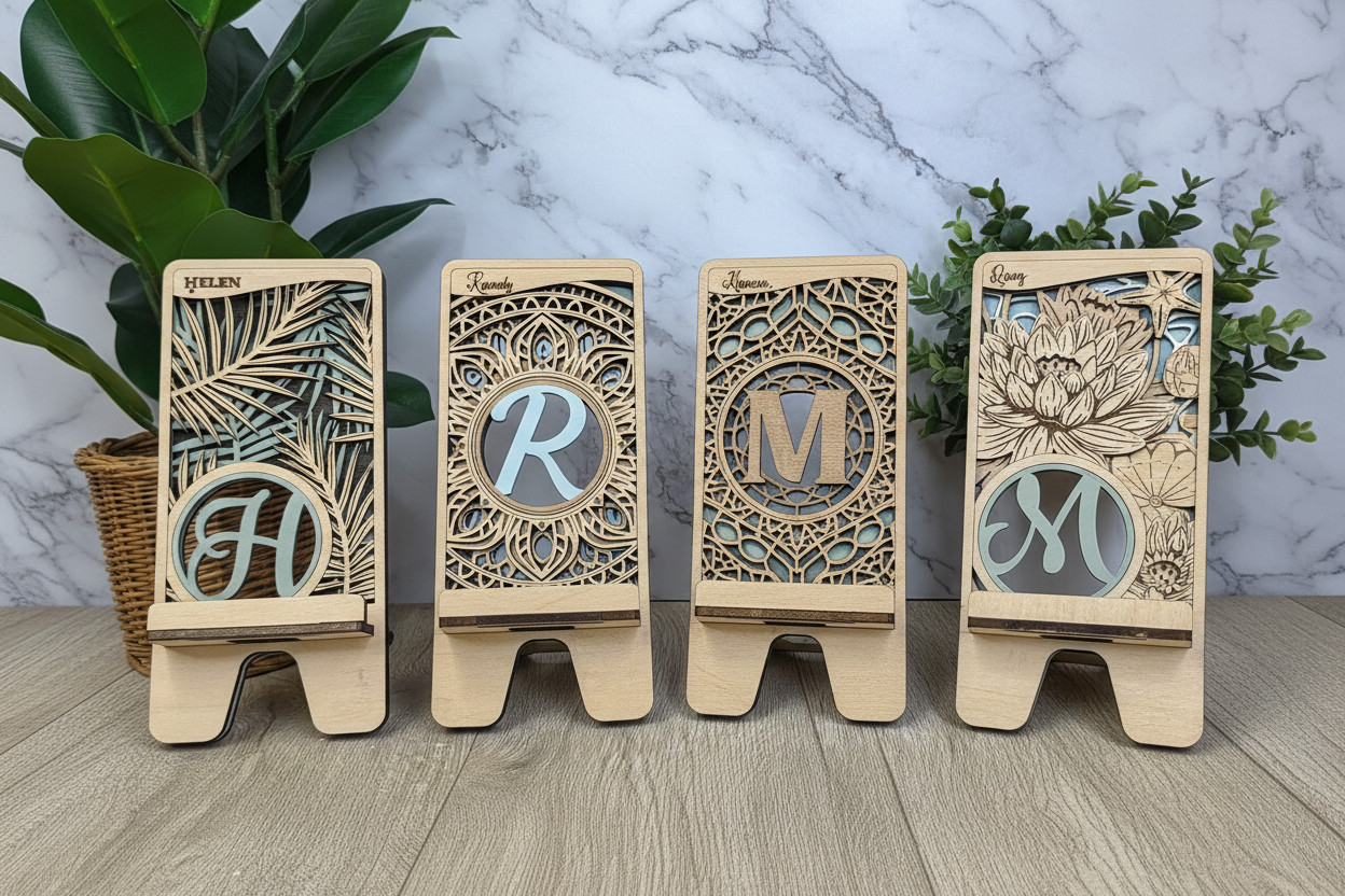 Personalized Wooden Phone Stands